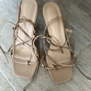 Elegant Beige Strappy Sandals